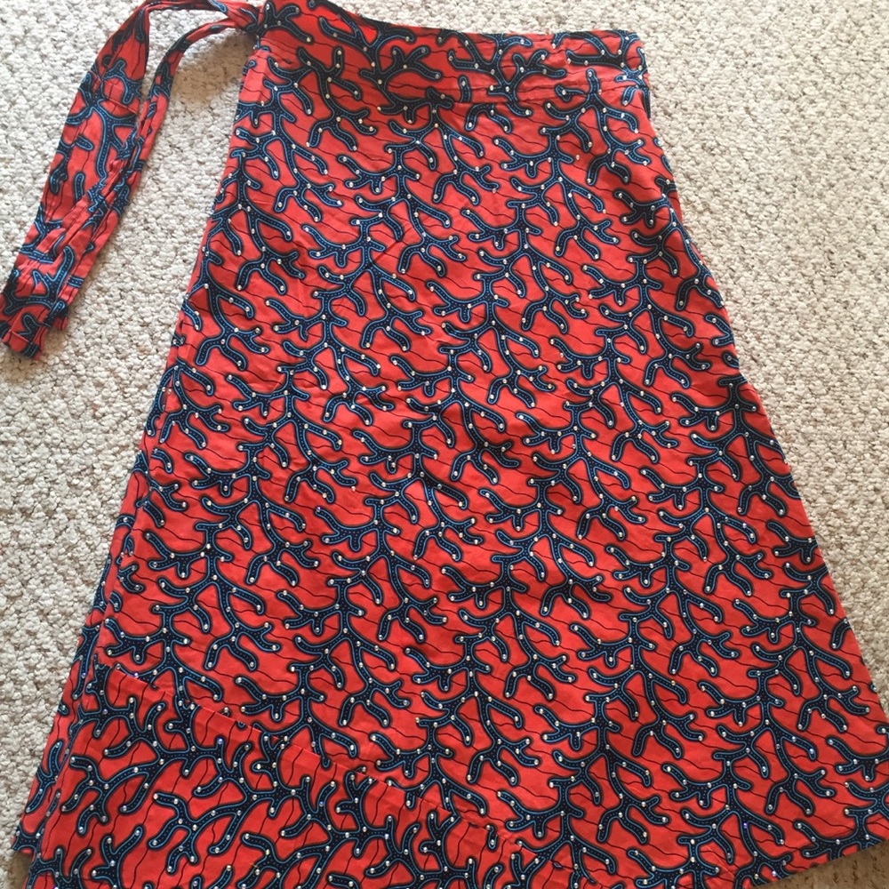 African print wrap skirt